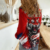 Personalized Taegeuk Warriors Korean Tiger Football Women Casual Shirt South Korean Tiger Soccer Ball Flag