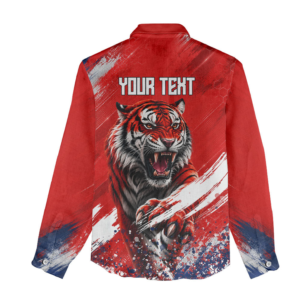 Personalized Taegeuk Warriors Korean Tiger Football Women Casual Shirt South Korean Tiger Soccer Ball Flag