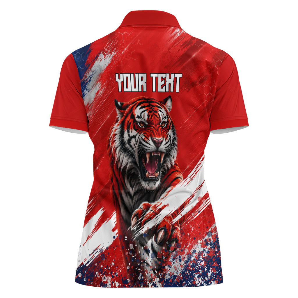 Personalized Taegeuk Warriors Korean Tiger Football Women Polo Shirt South Korean Tiger Soccer Ball Flag