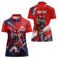 Personalized Taegeuk Warriors Korean Tiger Football Women Polo Shirt South Korean Tiger Soccer Ball Flag