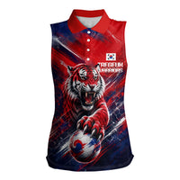 Personalized Taegeuk Warriors Korean Tiger Football Women Sleeveless Polo Shirt South Korean Tiger Soccer Ball Flag