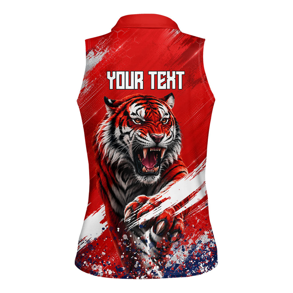 Personalized Taegeuk Warriors Korean Tiger Football Women Sleeveless Polo Shirt South Korean Tiger Soccer Ball Flag