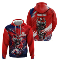 Personalized Taegeuk Warriors Korean Tiger Football Zip Hoodie South Korean Tiger Soccer Ball Flag