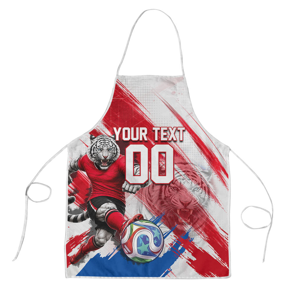 Personalized South Korea White Tiger Soccer Apron Fierce Football Mascot Korean Flag