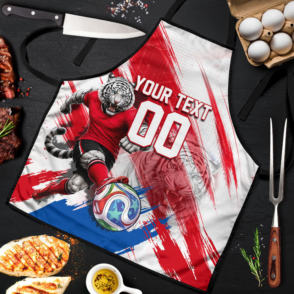 Personalized South Korea White Tiger Soccer Apron Fierce Football Mascot Korean Flag