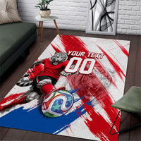 Personalized South Korea White Tiger Soccer Area Rug Fierce Football Mascot Korean Flag