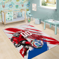 Personalized South Korea White Tiger Soccer Area Rug Fierce Football Mascot Korean Flag