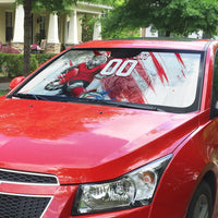 Personalized South Korea White Tiger Soccer Auto Sun Shade Fierce Football Mascot Korean Flag