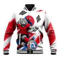 Personalized South Korea White Tiger Soccer Baseball Jacket Fierce Football Mascot Korean Flag
