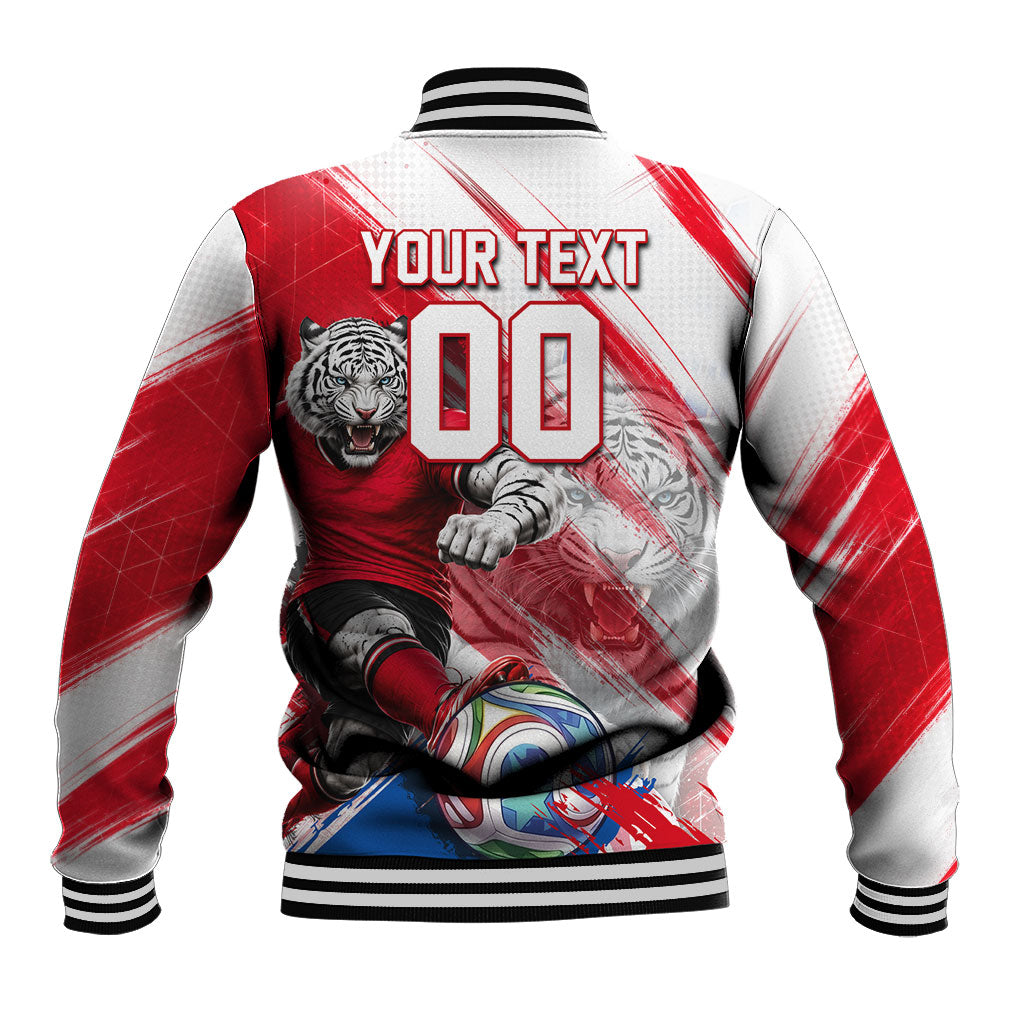 Personalized South Korea White Tiger Soccer Baseball Jacket Fierce Football Mascot Korean Flag
