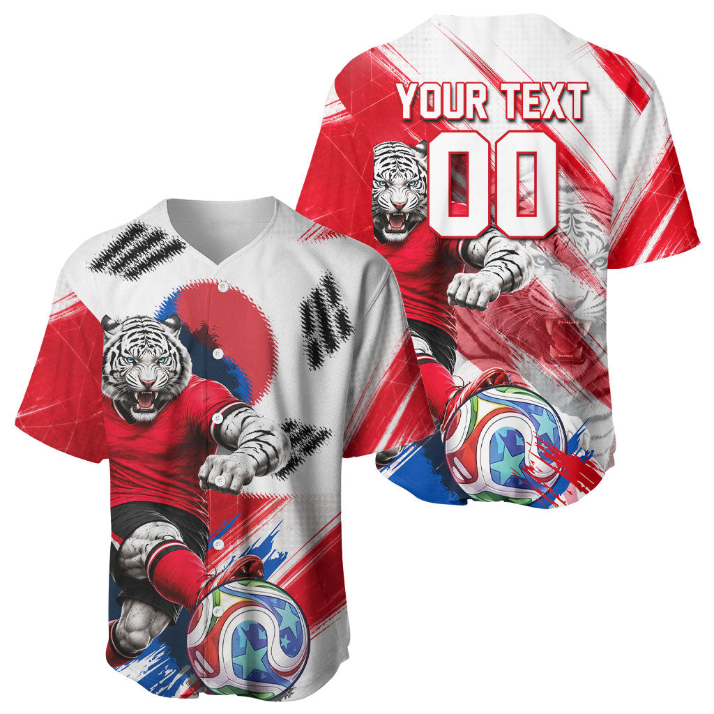 Personalized South Korea White Tiger Soccer Baseball Jersey Fierce Football Mascot Korean Flag