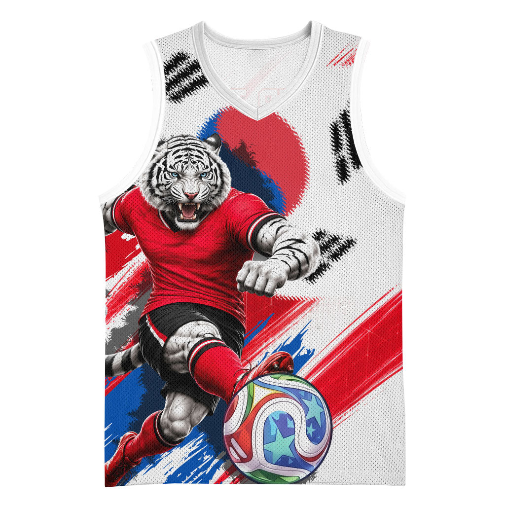 Personalized South Korea White Tiger Soccer Basketball Jersey Fierce Football Mascot Korean Flag