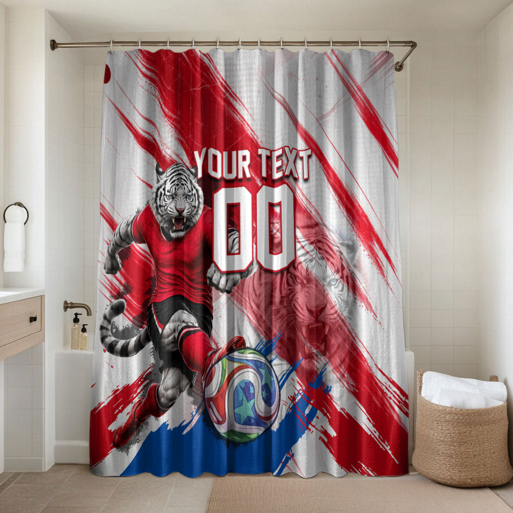 Personalized South Korea White Tiger Soccer Bathroom Set Fierce Football Mascot Korean Flag