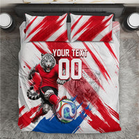 Personalized South Korea White Tiger Soccer Bedding Set Fierce Football Mascot Korean Flag