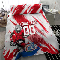 Personalized South Korea White Tiger Soccer Bedding Set Fierce Football Mascot Korean Flag