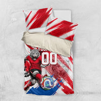 Personalized South Korea White Tiger Soccer Bedding Set Fierce Football Mascot Korean Flag