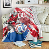 Personalized South Korea White Tiger Soccer Blanket Fierce Football Mascot Korean Flag