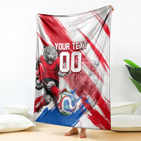 Personalized South Korea White Tiger Soccer Blanket Fierce Football Mascot Korean Flag