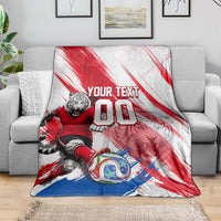 Personalized South Korea White Tiger Soccer Blanket Fierce Football Mascot Korean Flag