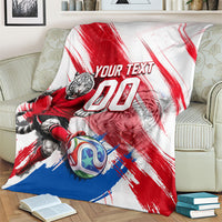 Personalized South Korea White Tiger Soccer Blanket Fierce Football Mascot Korean Flag