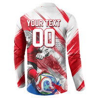 Personalized South Korea White Tiger Soccer Button Sweatshirt Fierce Football Mascot Korean Flag