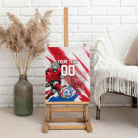 Personalized South Korea White Tiger Soccer Canvas Wall Art Fierce Football Mascot Korean Flag