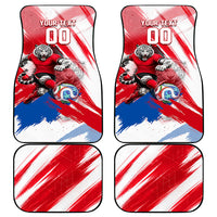 Personalized South Korea White Tiger Soccer Car Mats Fierce Football Mascot Korean Flag