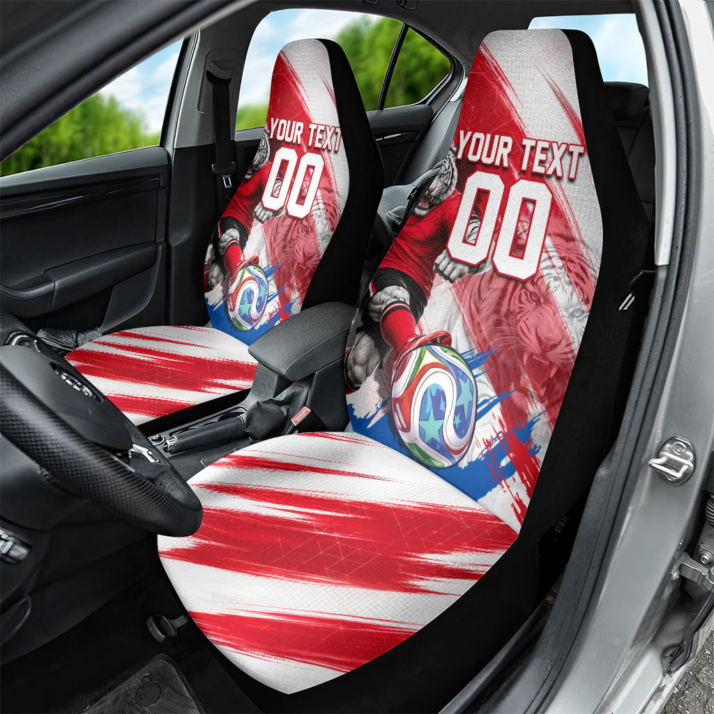 Personalized South Korea White Tiger Soccer Car Seat Cover Fierce Football Mascot Korean Flag