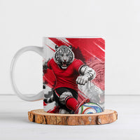 Personalized South Korea White Tiger Soccer Ceramic Mug Fierce Football Mascot Korean Flag