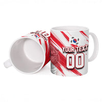 Personalized South Korea White Tiger Soccer Ceramic Mug Fierce Football Mascot Korean Flag