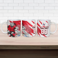 Personalized South Korea White Tiger Soccer Ceramic Mug Fierce Football Mascot Korean Flag