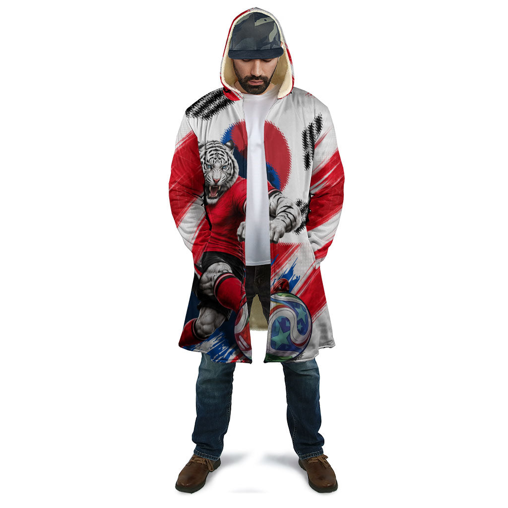 Personalized South Korea White Tiger Soccer Cloak Fierce Football Mascot Korean Flag