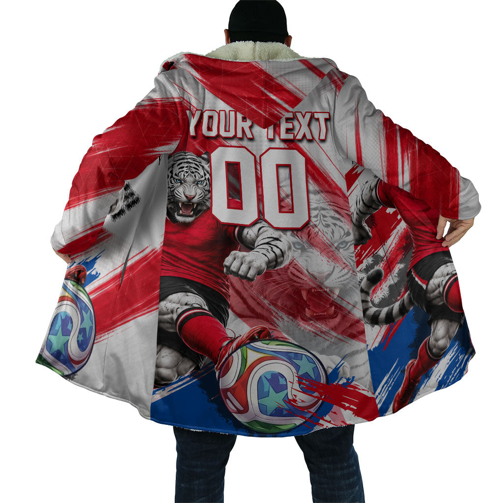 Personalized South Korea White Tiger Soccer Cloak Fierce Football Mascot Korean Flag