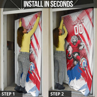 Personalized South Korea White Tiger Soccer Door Cover Fierce Football Mascot Korean Flag