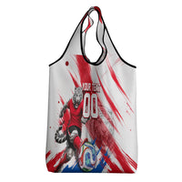 Personalized South Korea White Tiger Soccer Grocery Bag Fierce Football Mascot Korean Flag