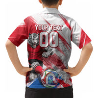 Personalized South Korea White Tiger Soccer Hawaiian Shirt Fierce Football Mascot Korean Flag