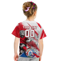Personalized South Korea White Tiger Soccer Kid T Shirt Fierce Football Mascot Korean Flag