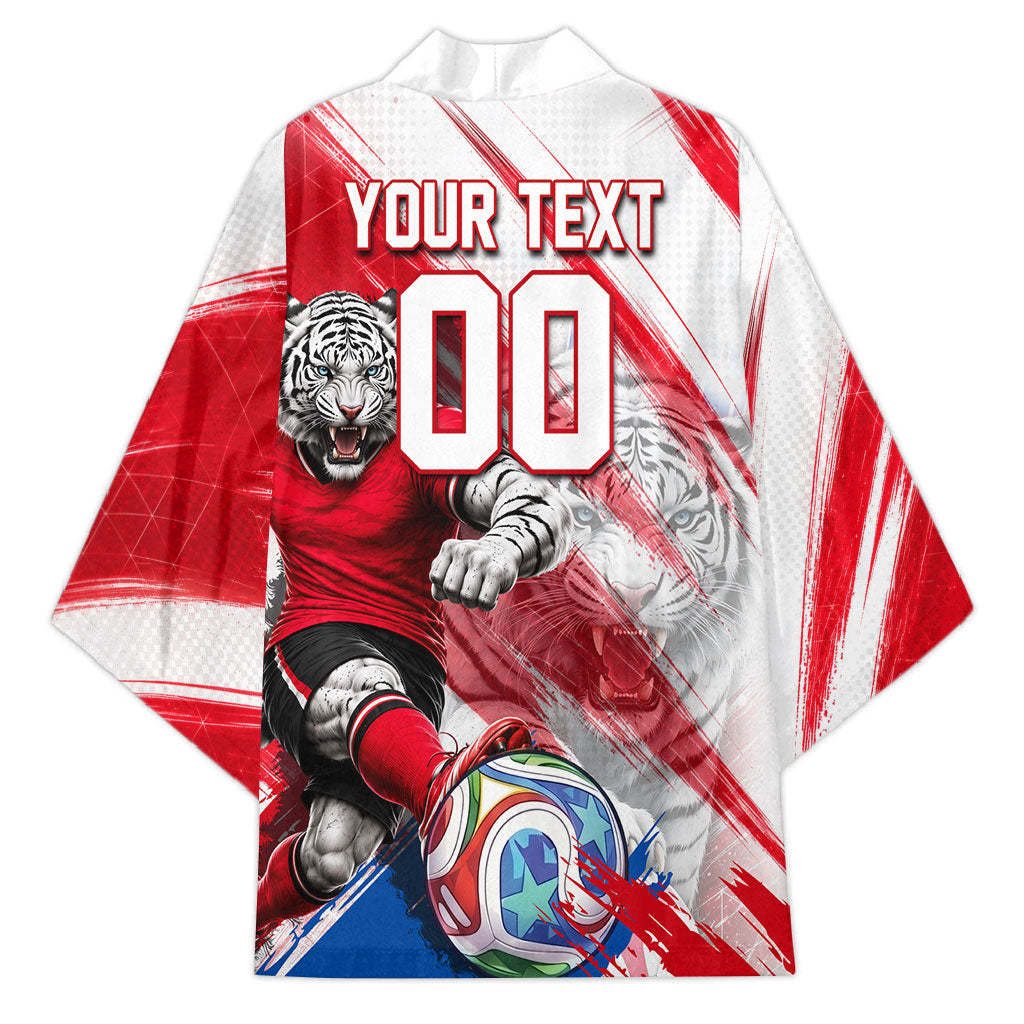 Personalized South Korea White Tiger Soccer Kimono Fierce Football Mascot Korean Flag