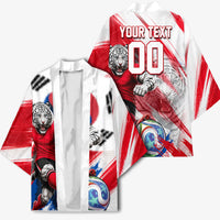 Personalized South Korea White Tiger Soccer Kimono Fierce Football Mascot Korean Flag