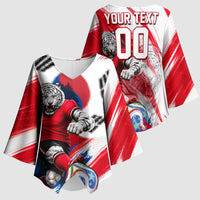 Personalized South Korea White Tiger Soccer Kimono Sleeve Blouse Fierce Football Mascot Korean Flag