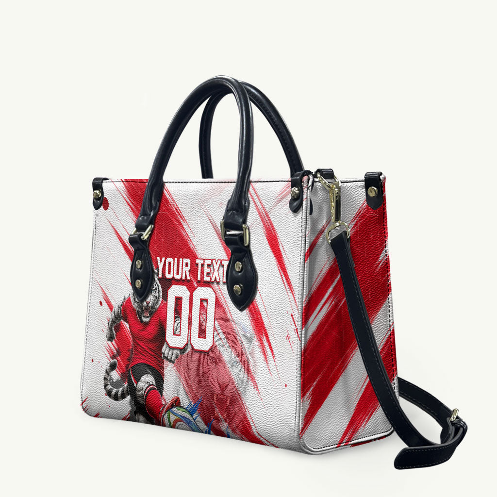 Personalized South Korea White Tiger Soccer Leather Bag Fierce Football Mascot Korean Flag