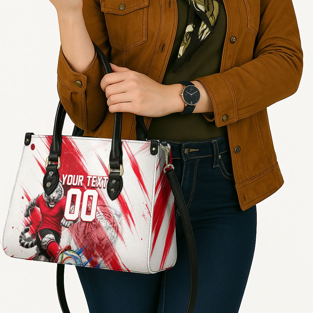 Personalized South Korea White Tiger Soccer Leather Bag Fierce Football Mascot Korean Flag