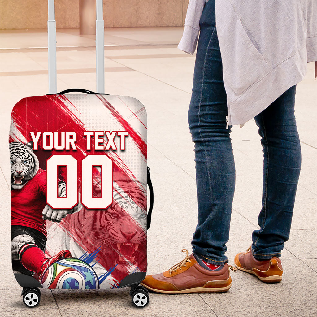 Personalized South Korea White Tiger Soccer Luggage Cover Fierce Football Mascot Korean Flag
