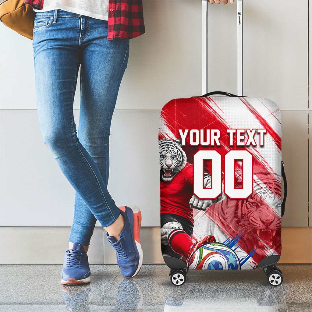 Personalized South Korea White Tiger Soccer Luggage Cover Fierce Football Mascot Korean Flag