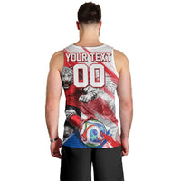 Personalized South Korea White Tiger Soccer Men Tank Top Fierce Football Mascot Korean Flag
