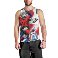 Personalized South Korea White Tiger Soccer Men Tank Top Fierce Football Mascot Korean Flag
