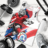 Personalized South Korea White Tiger Soccer Men Tank Top Fierce Football Mascot Korean Flag