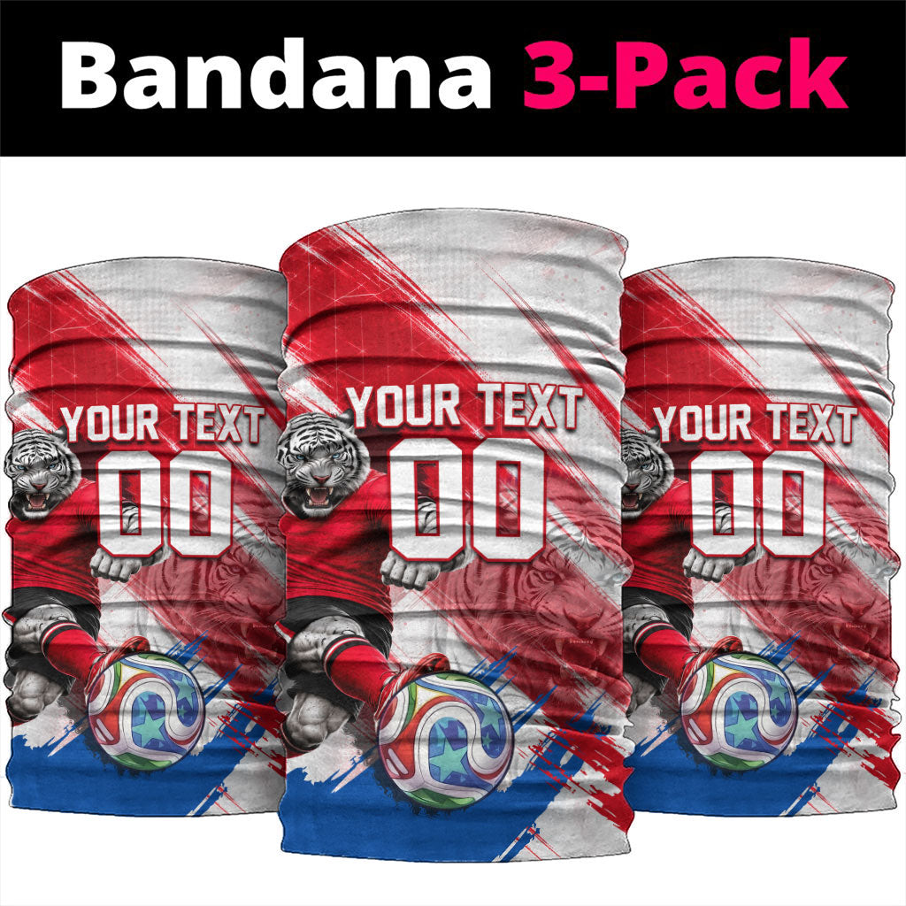 Personalized South Korea White Tiger Soccer Neck Gaiter Fierce Football Mascot Korean Flag