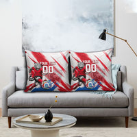 Personalized South Korea White Tiger Soccer Pillow Cover Fierce Football Mascot Korean Flag