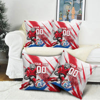 Personalized South Korea White Tiger Soccer Pillow Cover Fierce Football Mascot Korean Flag